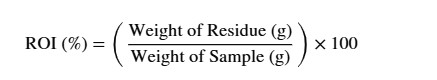 residue on ignition calculation